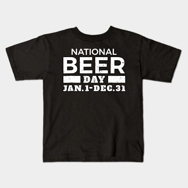 National Beer Day Joke Funny Tee Kids T-Shirt by marjaalvaro